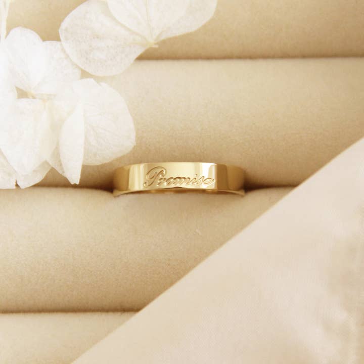 LoveStory Collection - Vente Anneau/bague à empiler - Bague Promise de 4 mm, bague de pureté, bijoux chrétiens2