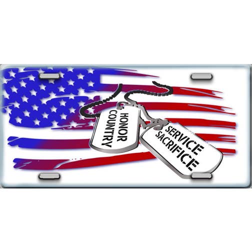 Plaque d'immatriculation drapeau américain avec plaque d'immatriculation pour la vente par Make It Yours