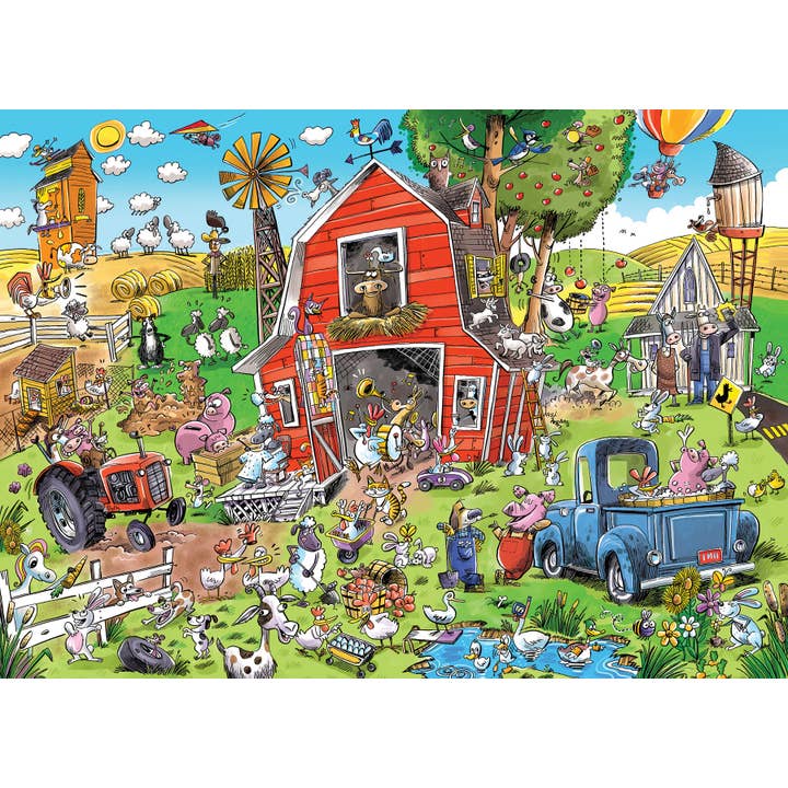 Outset Games and Cobble Hill Puzzles - Wholesale Puzzle - Adult - Farmyard Folly (Family) 350pc puzzle1