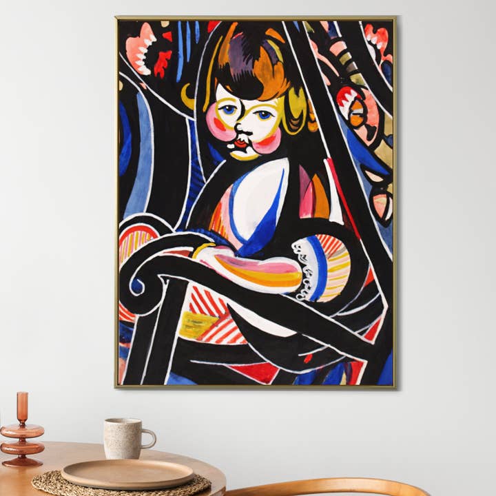 Expressionist Child Portrait Canvas: Bold Colors for wholesale by Printmast Canvas Studio