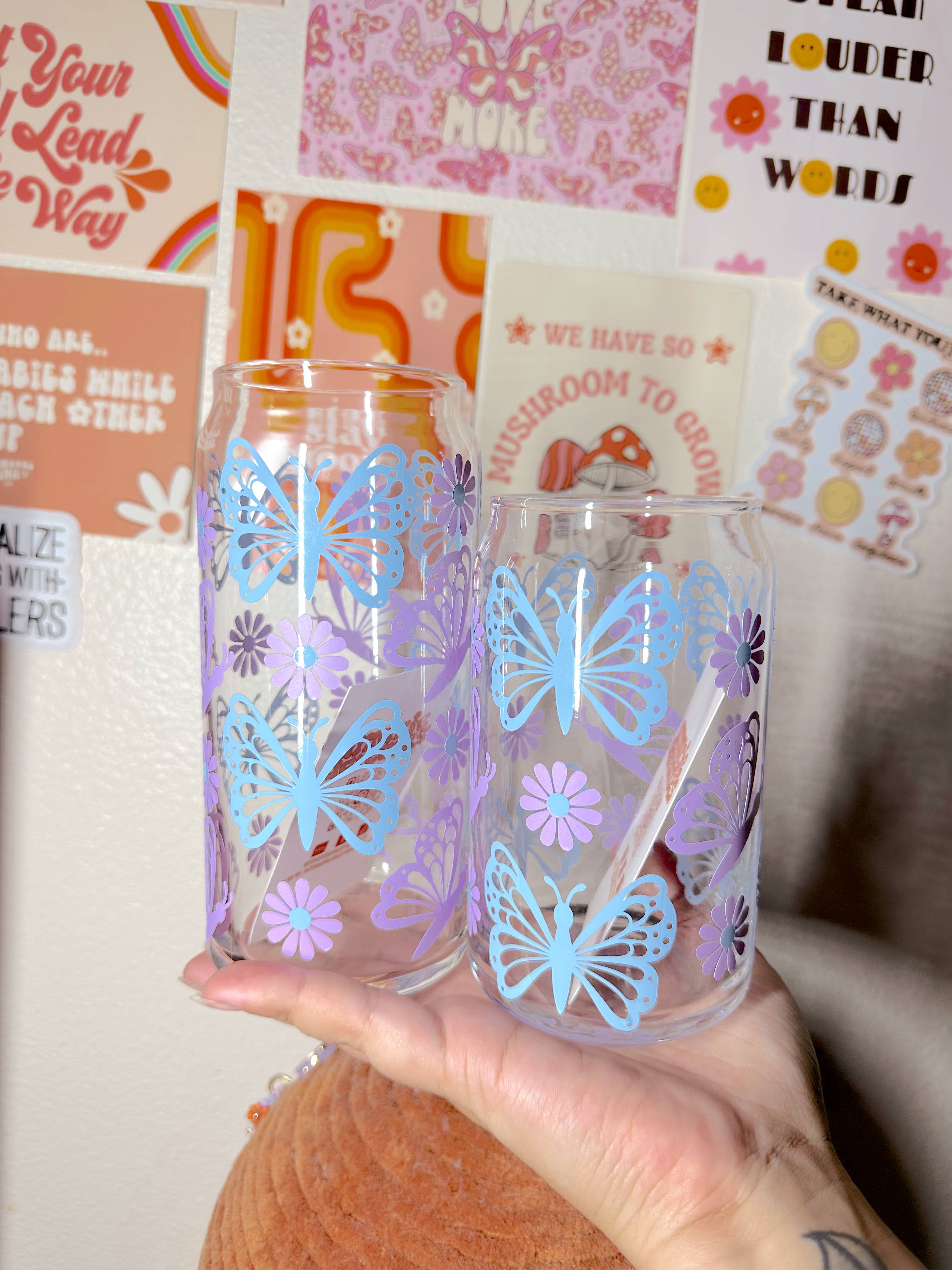 amarieacreates - Wholesale Drinking Glass/Cup - Butterfly Core Glass Cup3