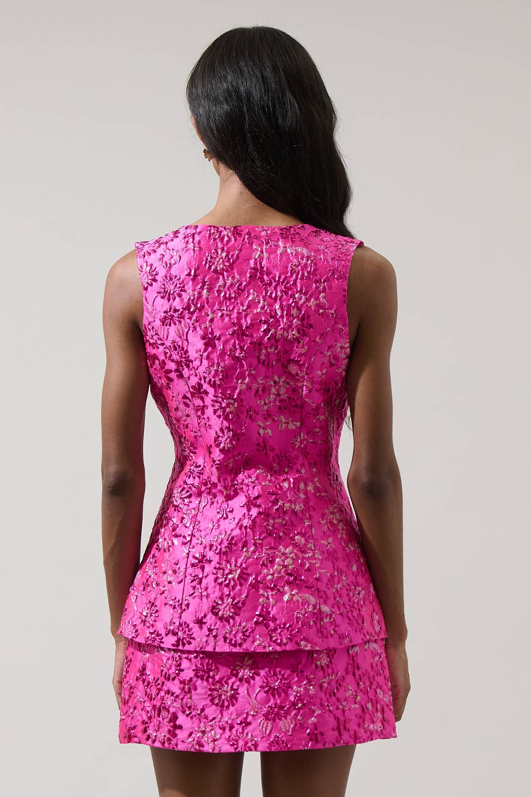 FUCHSIA Harrington Jacquard Maize Sleeveless Top for wholesale on Faire1