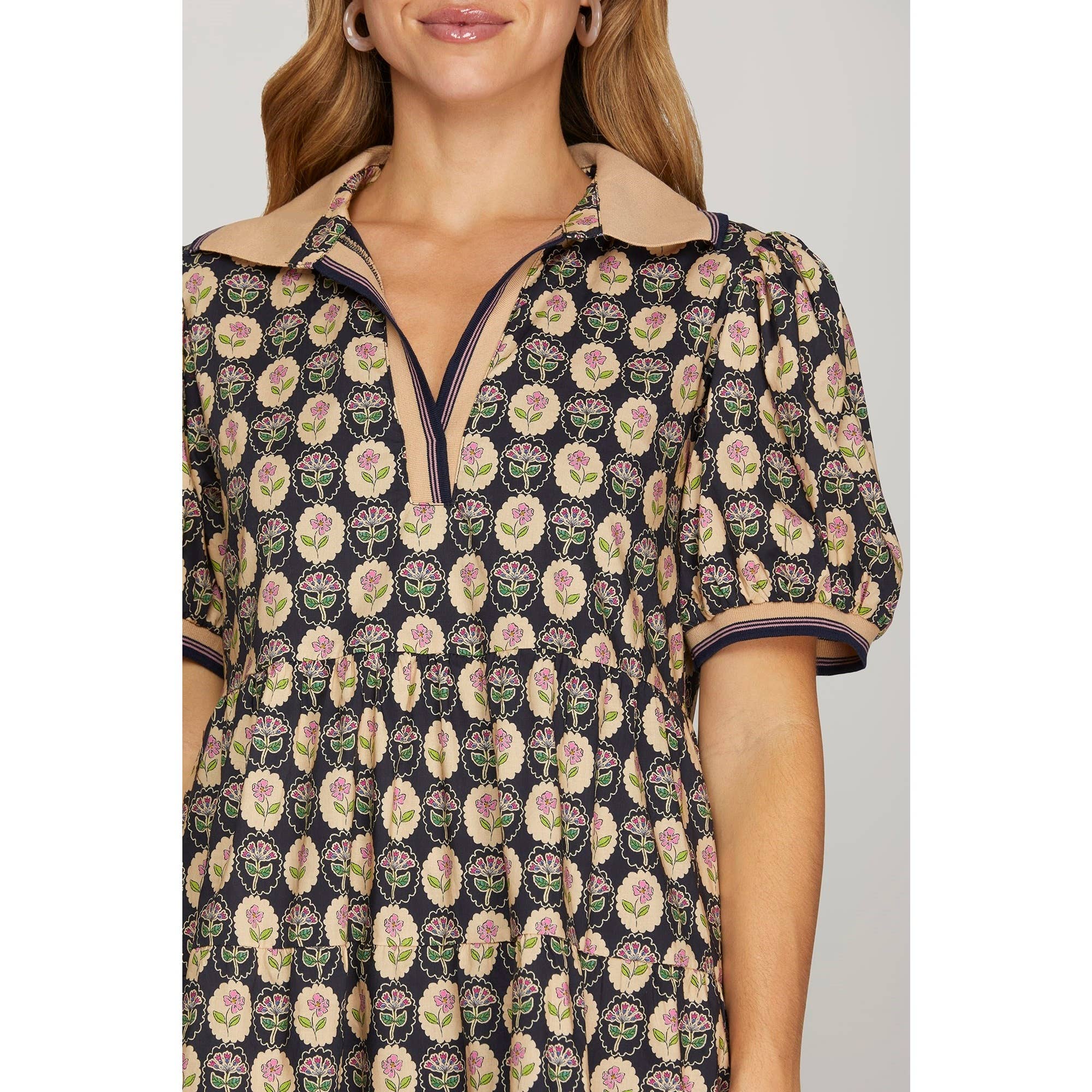 STYLE USA - Wholesale Dress - Women's - PRINTED WOVEN TIERED MINI DRESS6