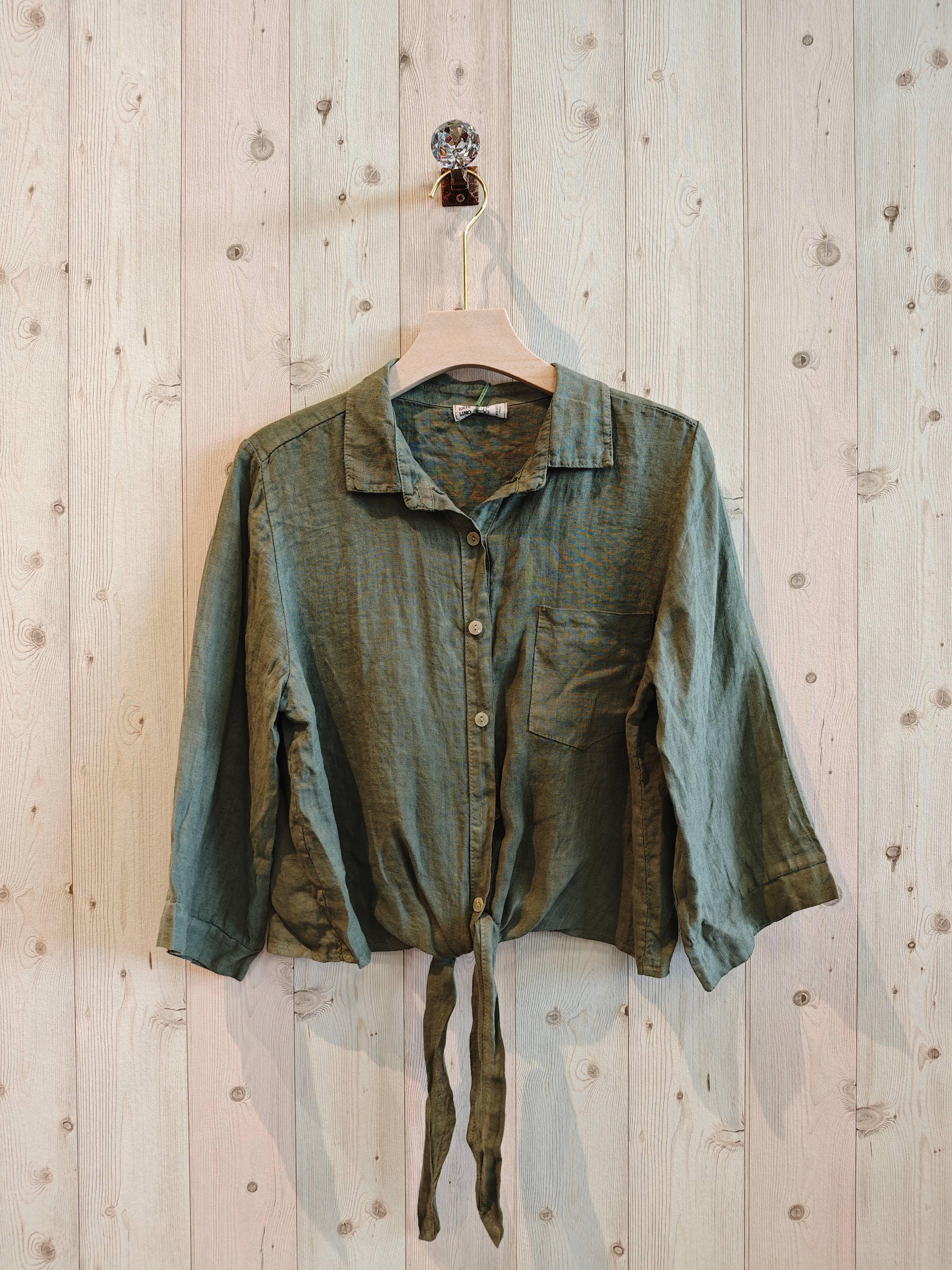 Linen & More - Wholesale Button Down Shirt - Women's - REF 89166 100% LINEN TIE SHIRT6