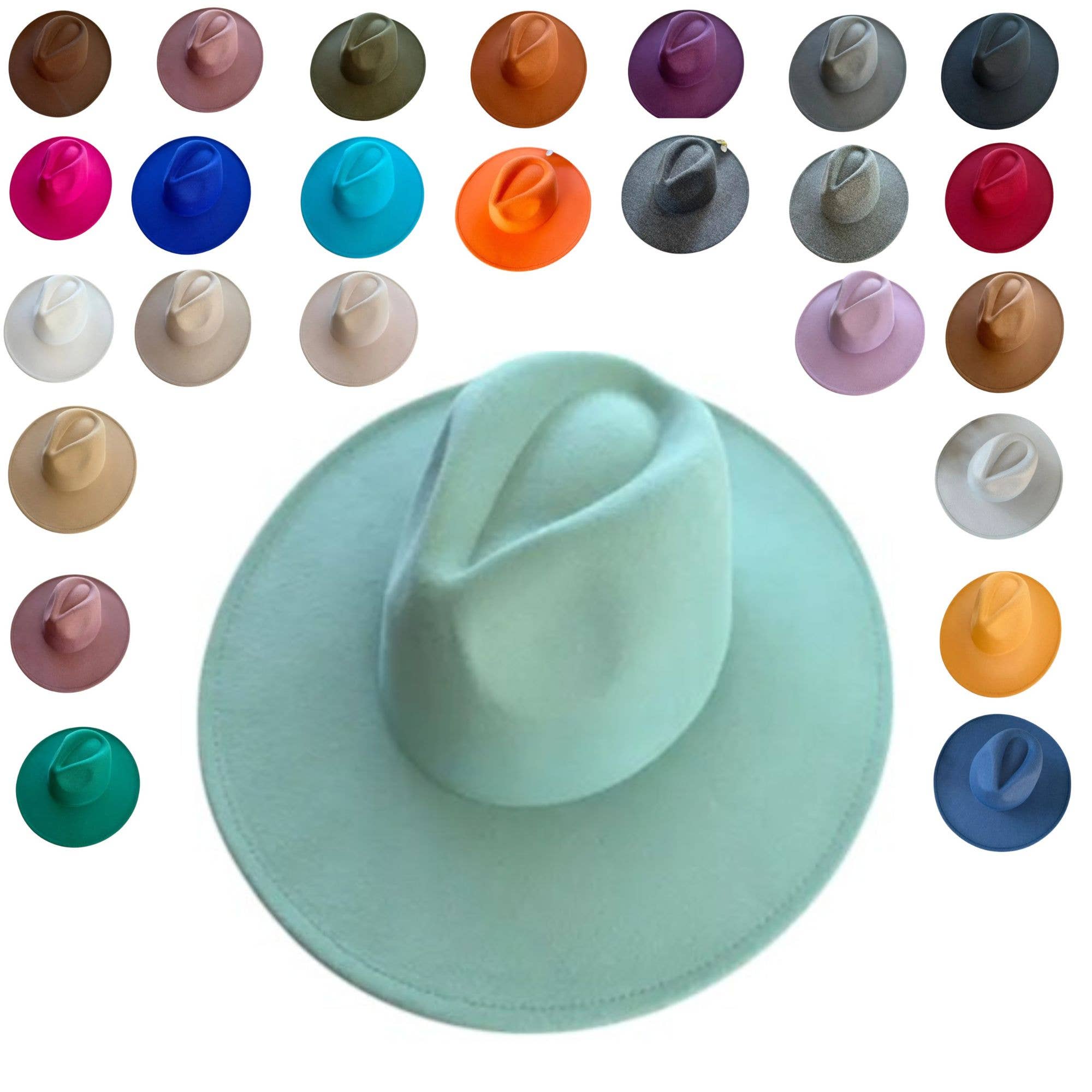 Portia Hat - Venta al por mayor Sombrero fedora - Unisex - Sombrero Clásico de Fieltro de Ala Ancha Disponible en 25 Colores!!29