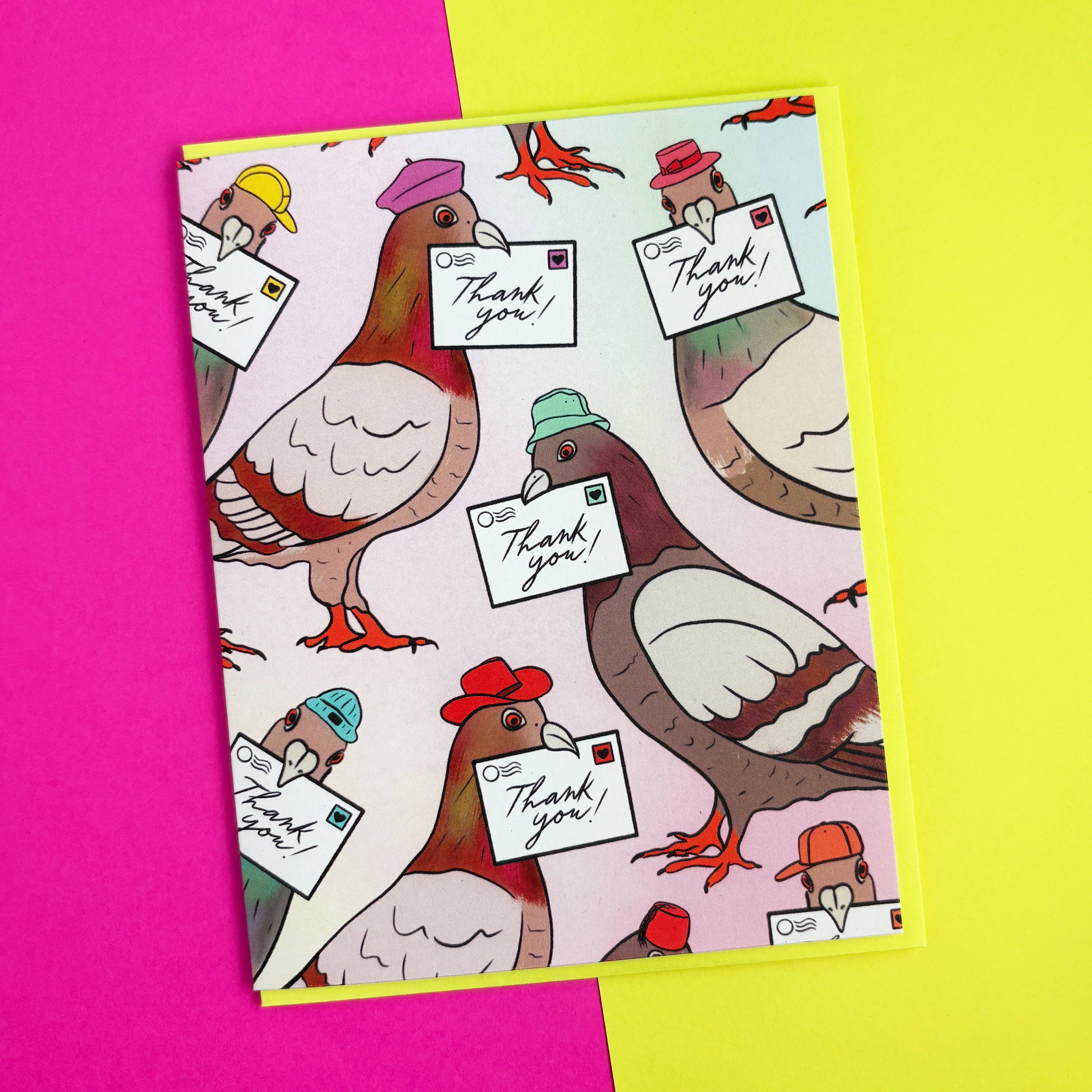 Boss Dotty Paper Co. - Wholesale Thank You Card - Pigeon Thank You Letter Card2