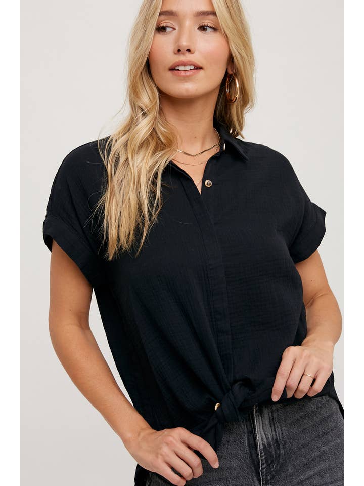 Bluivy – Camisa com botões no colarinho – Mulher por atacado – CAMISA ESSENCIAL BOTÃO UP ALGODÃO38