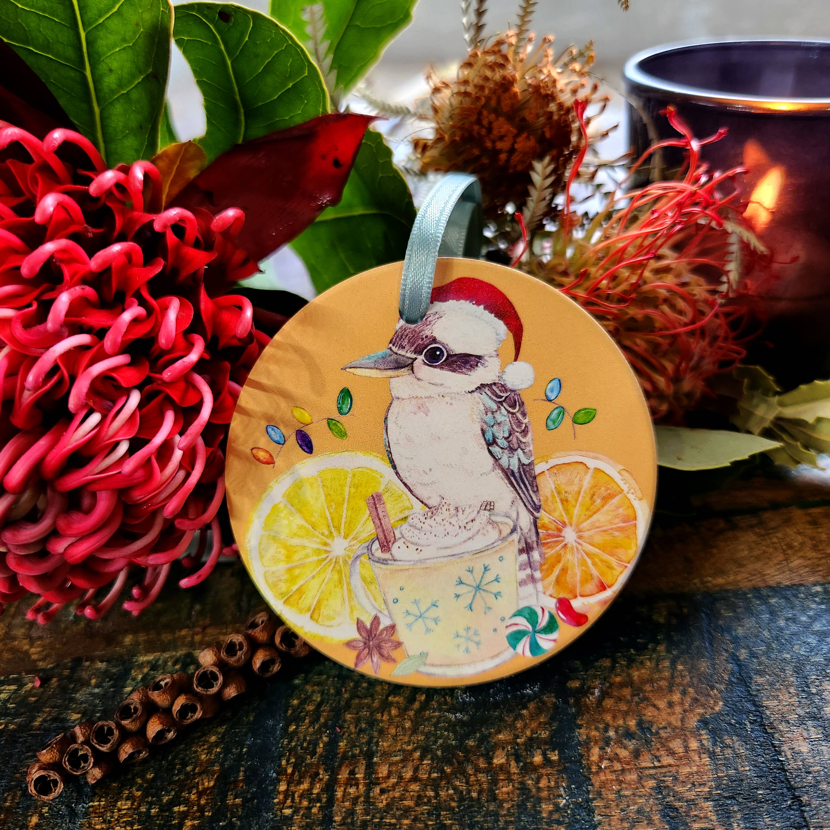 Watercolour By Cat - Vente Décoration de Noël - Ornements diffuseurs en céramique de Noël avec animaux australiens2