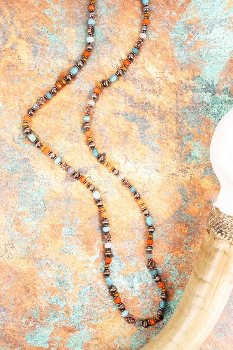 Wholesale Accessory Market - Wholesale Beaded/Pearl Necklace - Cypress Lane Coppertone Multi-Color Necklace