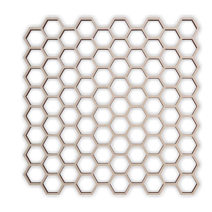 Wooden Shape Honeycomb Background - Wooden Cutout, Wall Art for wholesale by Jess and Jessica