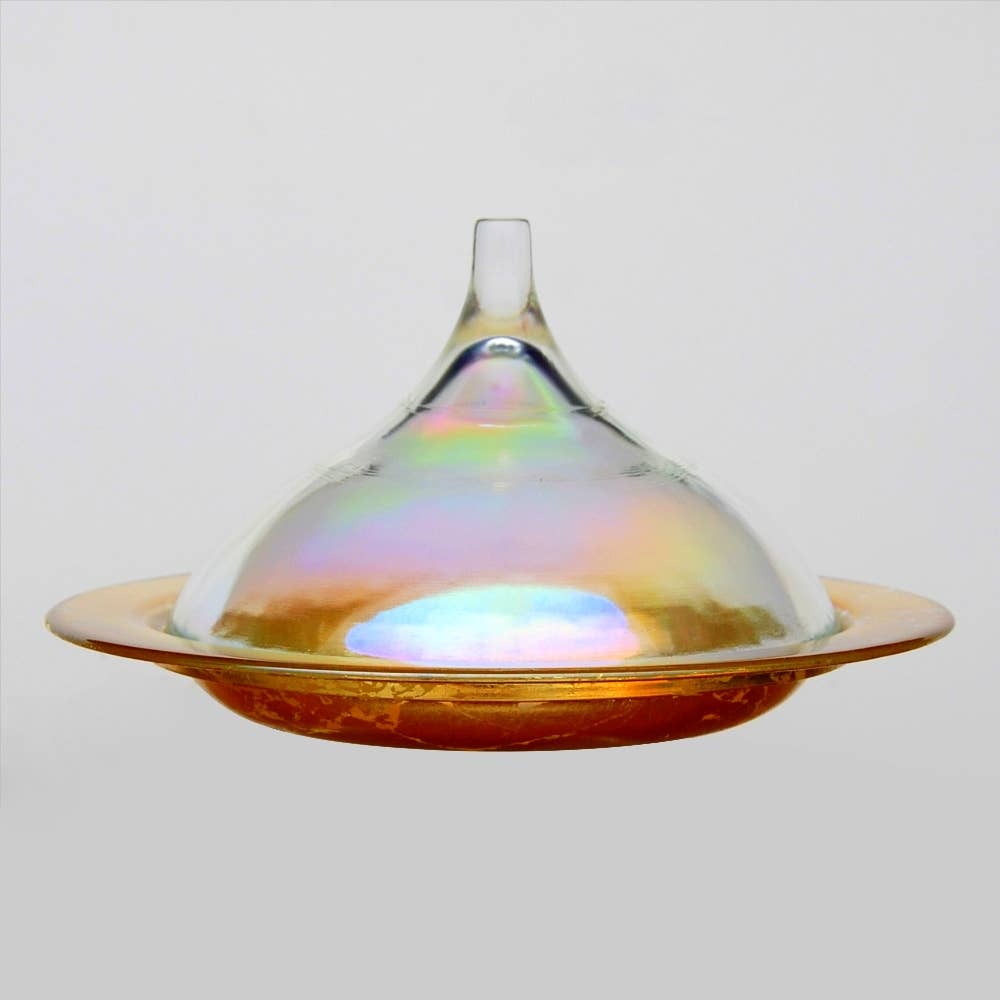 RED POMEGRANATE COLLECTION - Wholesale Dish - RABAT 9" Hand Gilded Covered Dish3