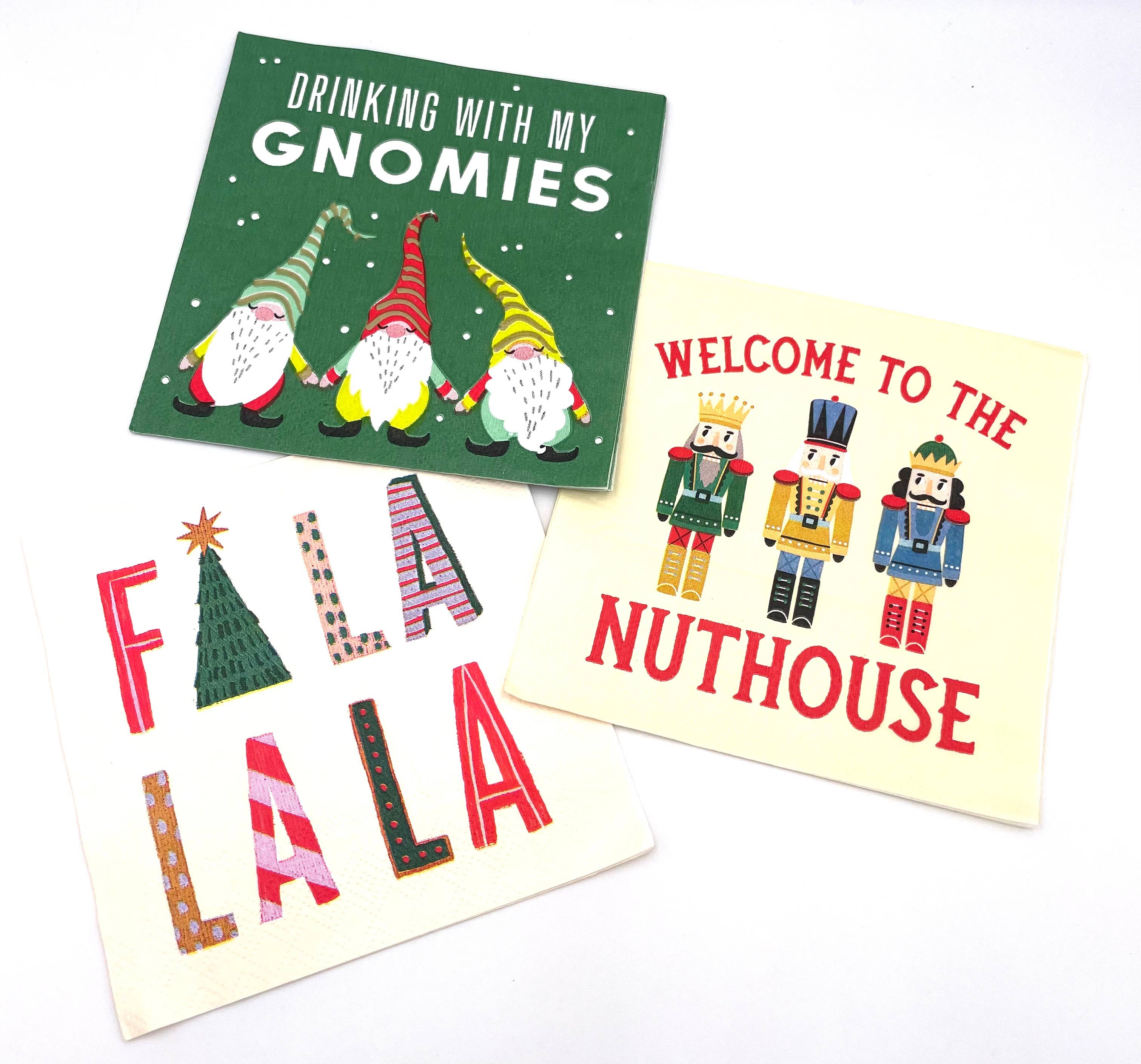 soiree-sisters - Wholesale Disposable Napkin - Funny Christmas Napkins |Welcome To The Nuthouse - 20ct3