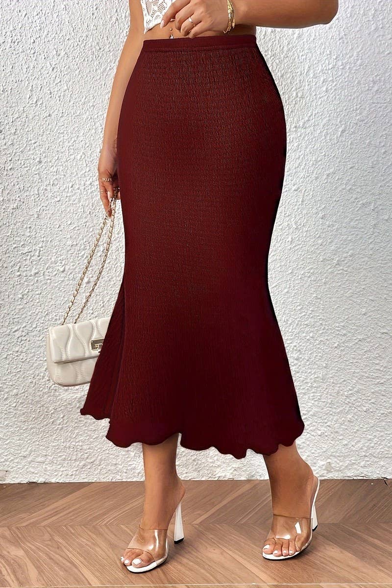 NINEXIS - Wholesale Skirt - Women's - CWBLS0433_FASHION KNITTED ELASTIC FISHTAIL LONG SKIRT1