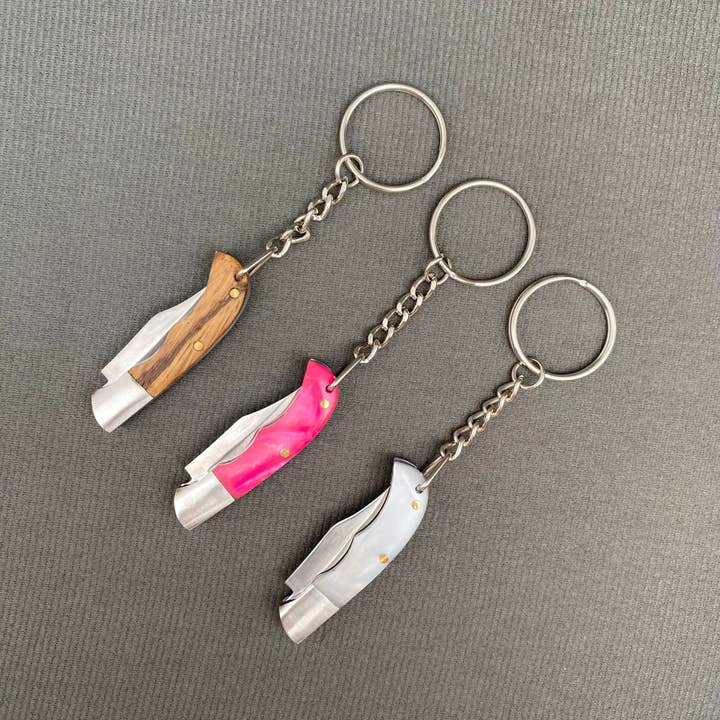 Mio Queena - Wholesale Pocket Knife/Holder - Wood & Acrylic Handle Foldable Stainless Steel Knife6