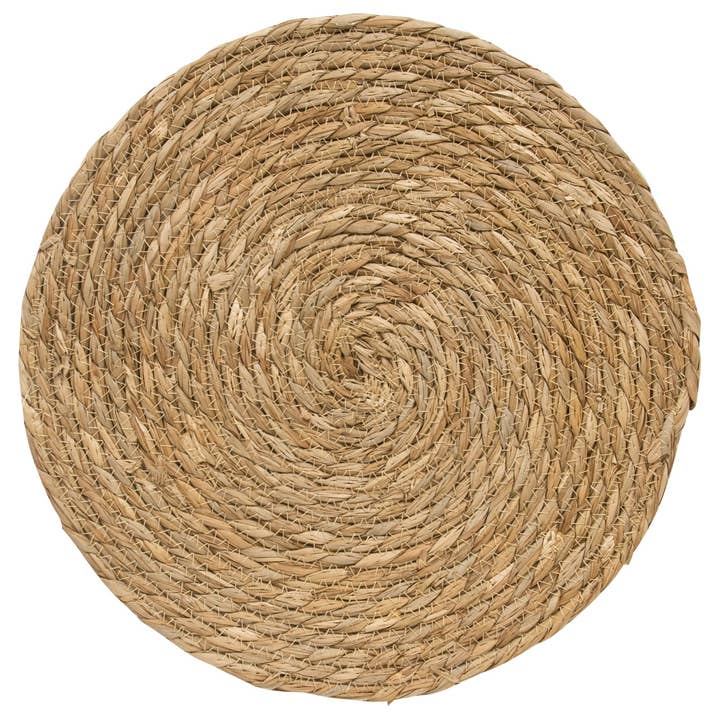 Natural Straw Round Mat, 14" Dia. for wholesale by Col House Designs