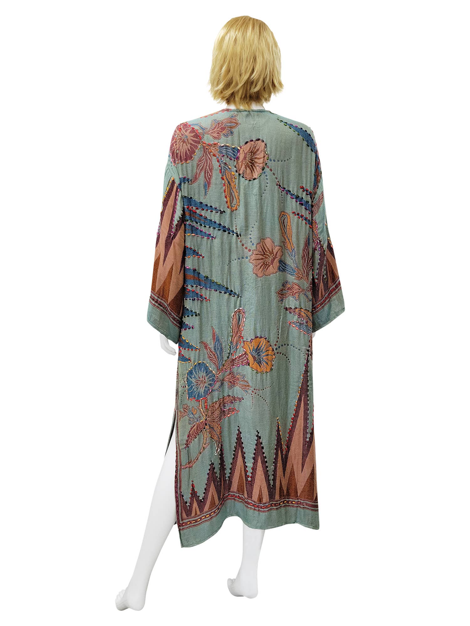 Raj Trading & Imports (USA) Inc. - Wholesale Kimono - Women's - Meghan Seafoam Thick Stitch Duster1