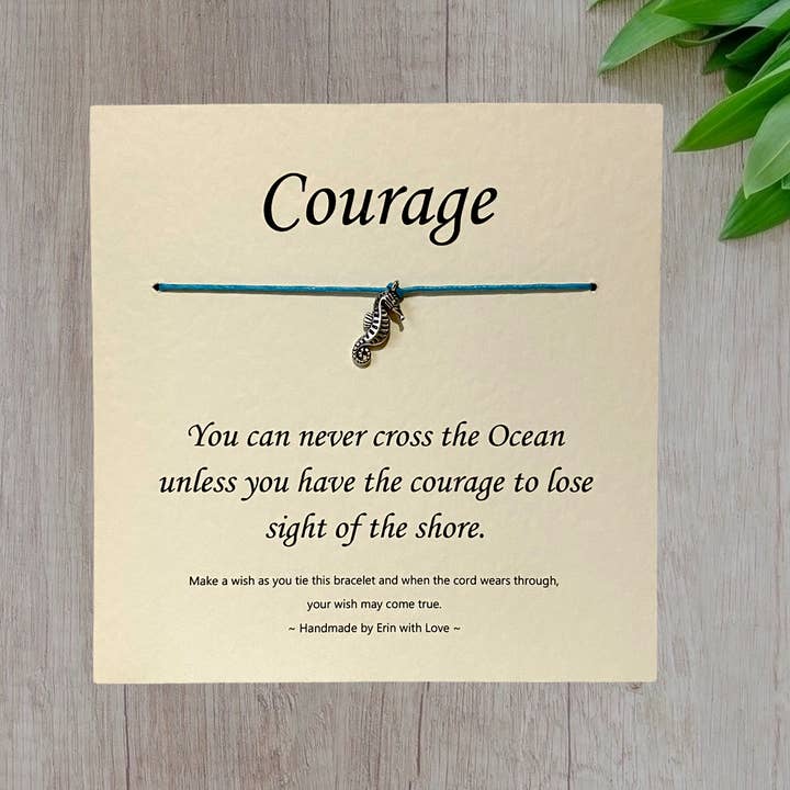 Courage Wish Bracelet and Message Card for wholesale by By Erin Cards and Gifts Ltd