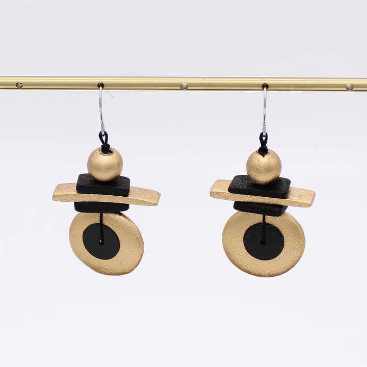 Sylca Designs - Wholesale Dangle Earrings - Assuta Gold Drop Earrings