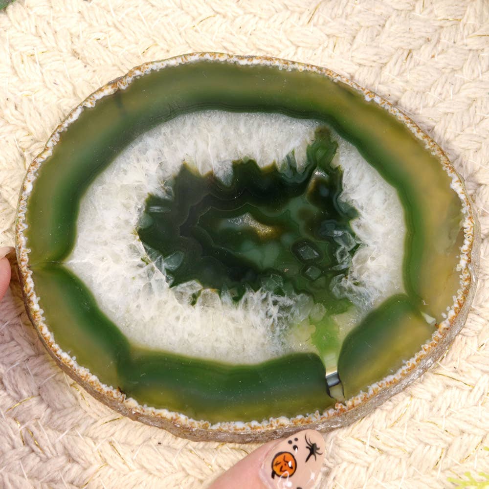 Natures Artifacts Inc - Wholesale Spiritual Stone/Crystal - Green Agate Slice (Large)2
