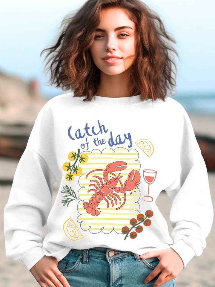 Grafik-Sweatshirt Fang des Tages für den Großhandel von COLORBEAR