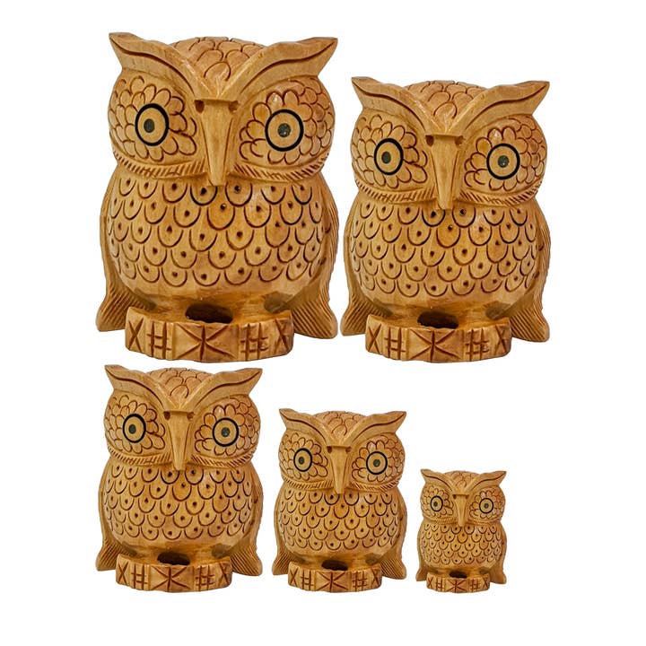 Handcrafted Wooden Owl Sitting for wholesale by Keeraft