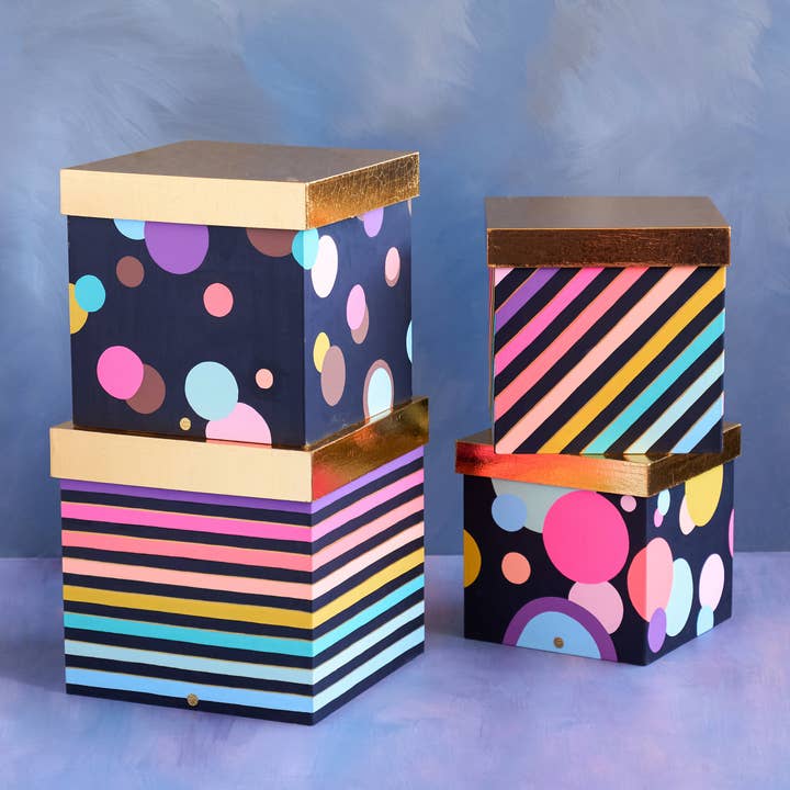 Glitterville Halloween Gift Boxes, St/4, Papermache for wholesale by Glitterville