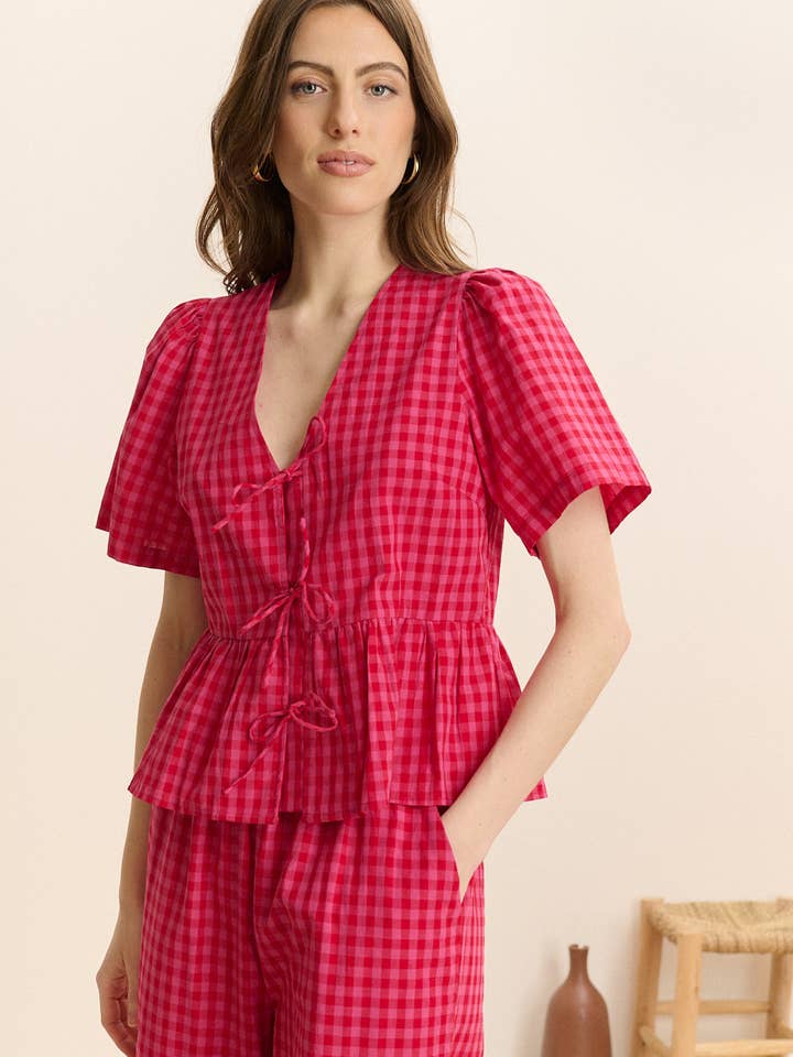 Striped short-sleeve blouse - CECILIA for wholesale by Garance Paris