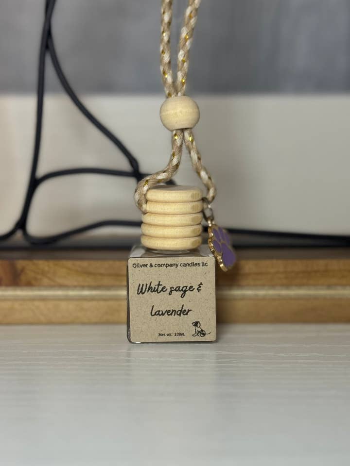 White sage & lavender car diffuser for wholesale by Oliver & Company Candles