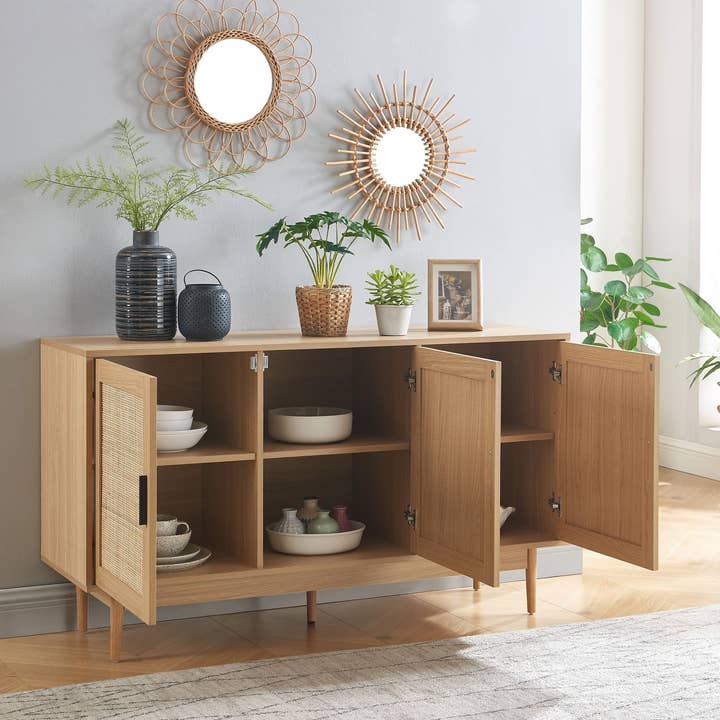 BAITA - Vente Armoire - Buffet 2 portes en rotin AMANA