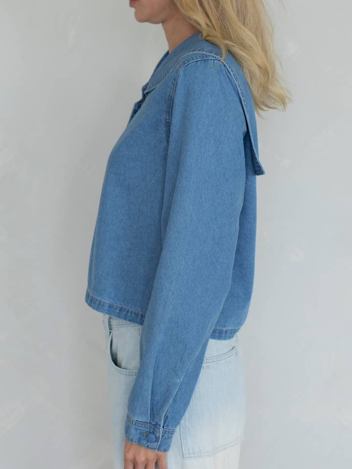 Denim Blue Saylor Top for wholesale on Faire2