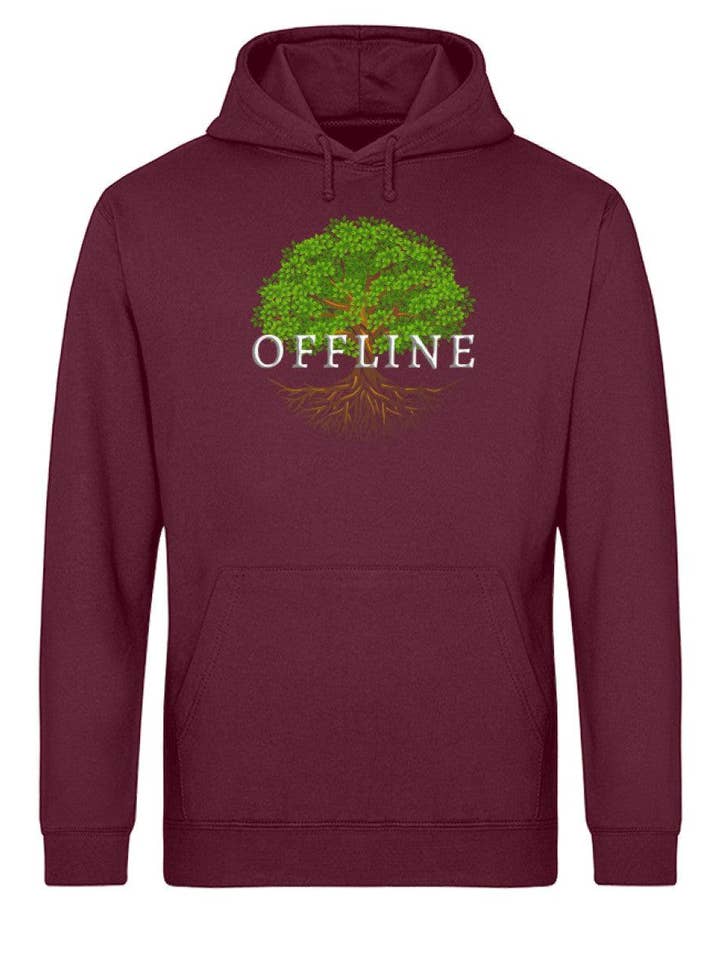 Offline Tree Unisex Basic Organic Hoodie for wholesale by Uwaldu