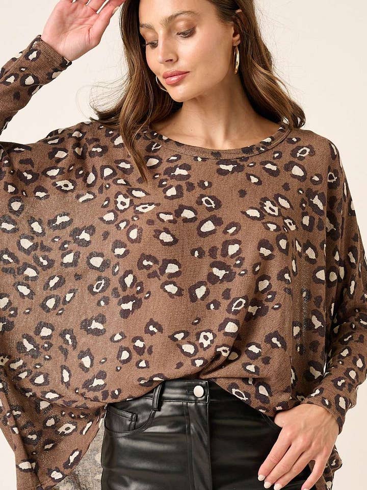 mittoshop - Wholesale Knit Top - Women's - T10261-LEOPARD PRINT RND NECK OVERSIZED KNIT TOP6