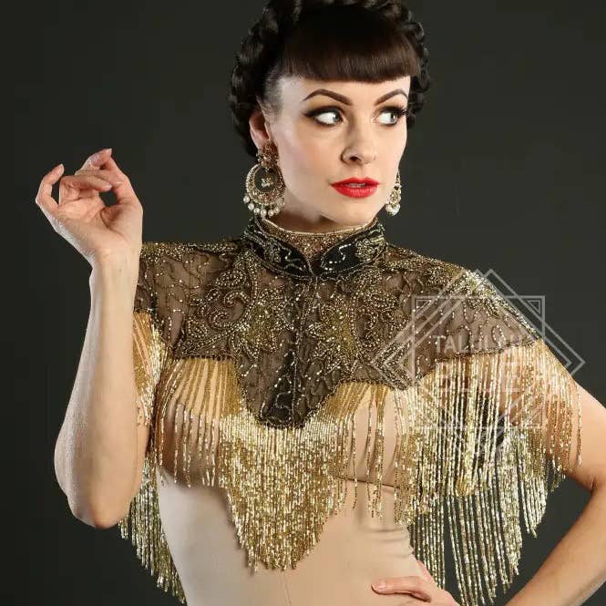 Black & Gold Sequin Cape and other Purchase Wholesale cape clasp. Free Returns & Net 60 Terms on Faire trending on Faire.