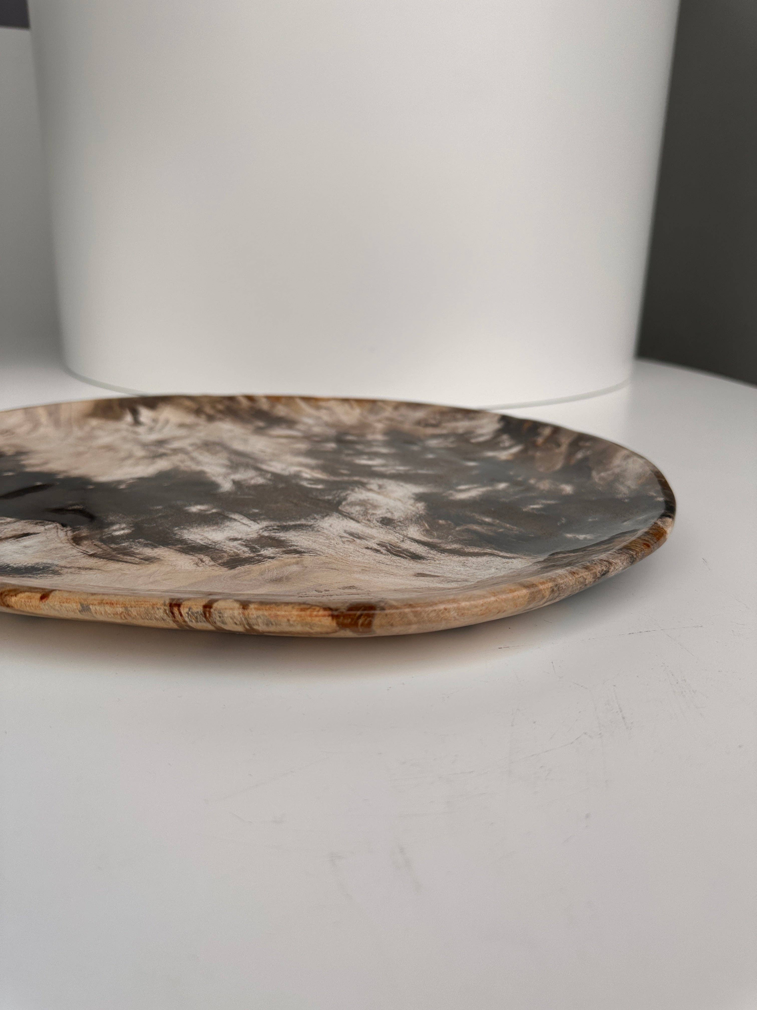 Office Objets - Vente Assiettes/plats/bols de décoration - Très grand vide poche ou plat en bois pétrifié25