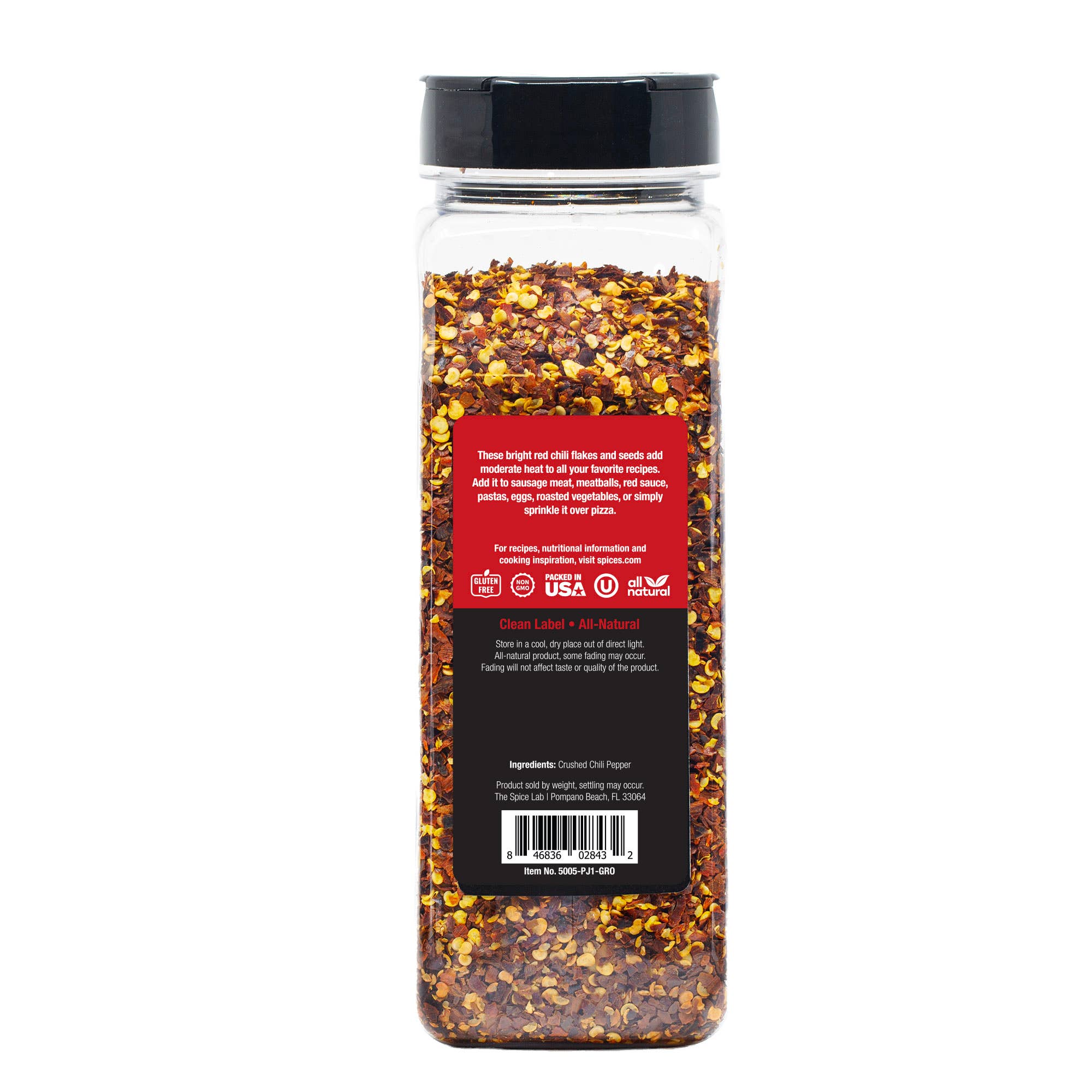 THE SPICE LAB - Wholesale Dried Spice Mix - Crushed Red Pepper Flakes - Case of 6 - 11 oz Kilo Jars 2