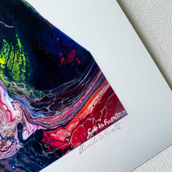 Clara de la Fuente Artist - Wholesale Art Print - Valentine's Colorful Romantic Abstract Kiss Luggage Print 2