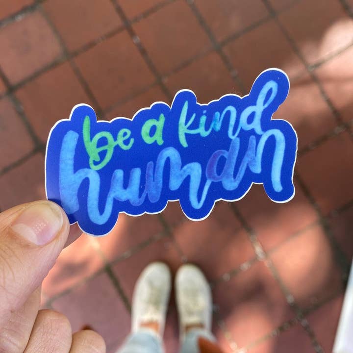 Adesivo Be a Kind Human//Adesivo inspirador em aquarela, adesivo Be Kind, adesivo de telefone, adesivo de laptop, adesivo de garrafa de água por atacado de Paint It Forward