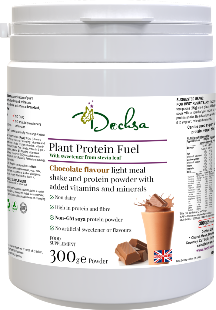 Dochsa Ltd – wholesale Protein/superfood powder – Plant Protein Fuel Powder Chocolate 300g (10.58oz) - Shake3