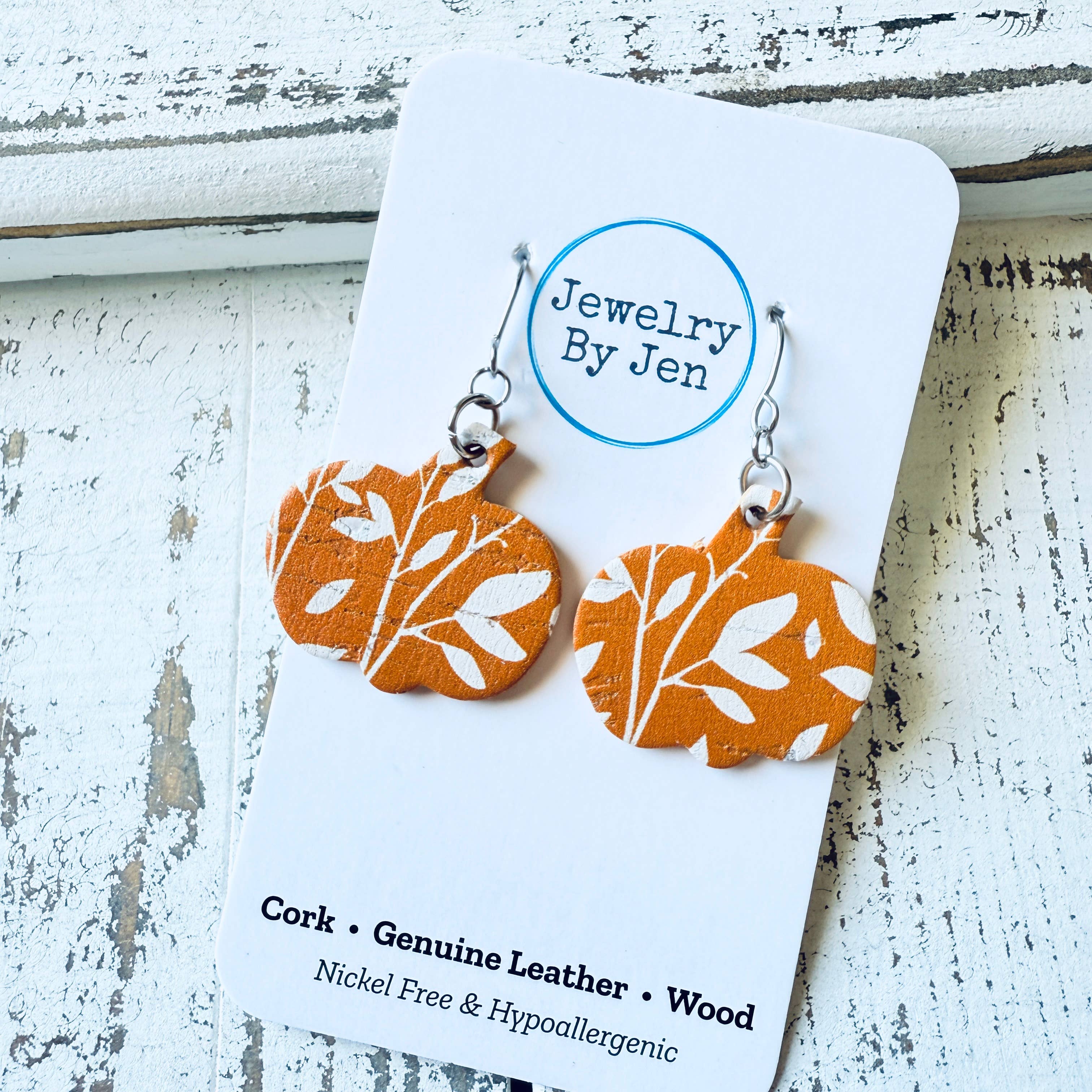 Jewelry By Jen - Wholesale Dangle Earrings - Small Pumpkin Earrings: Orange Willow4