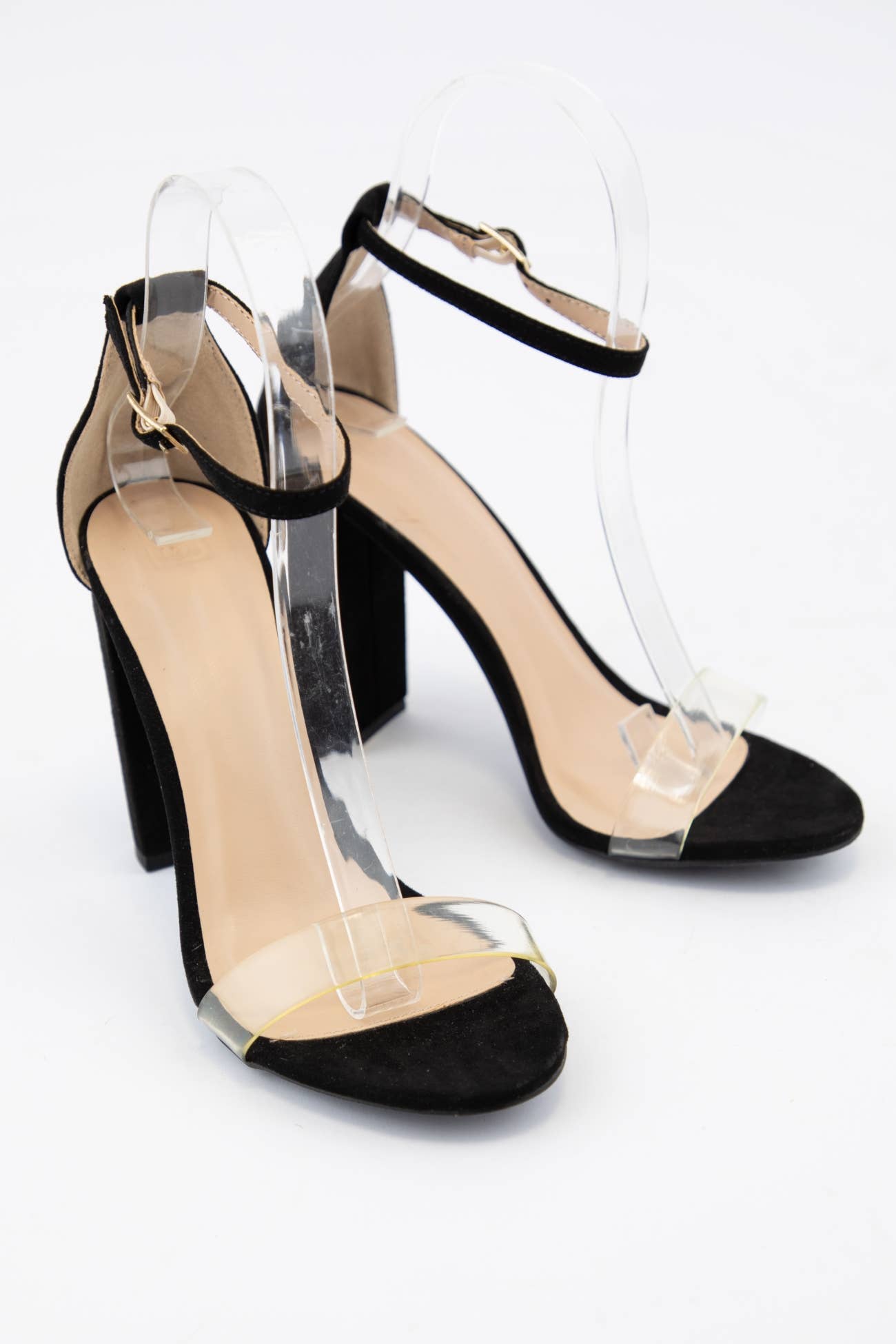 BLACK WEEKLY DEAL MORRIS-133 CLEAR UPPER ANKLE STRAP HEEL for wholesale on Faire1