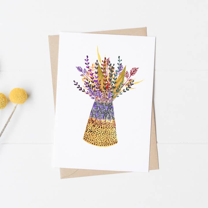 Ff106 Floral Card for wholesale by Angela Savage Illustration