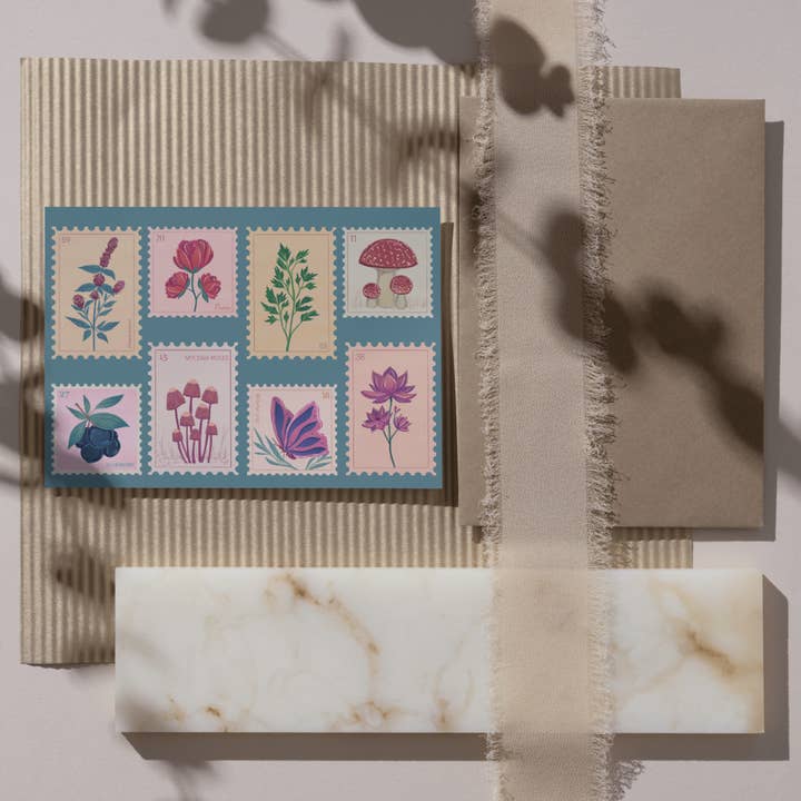 The Newmoon Bindery - Wholesale Everyday Greeting Card - Flora, Fauna, and Funga Stamp Greeting Card3