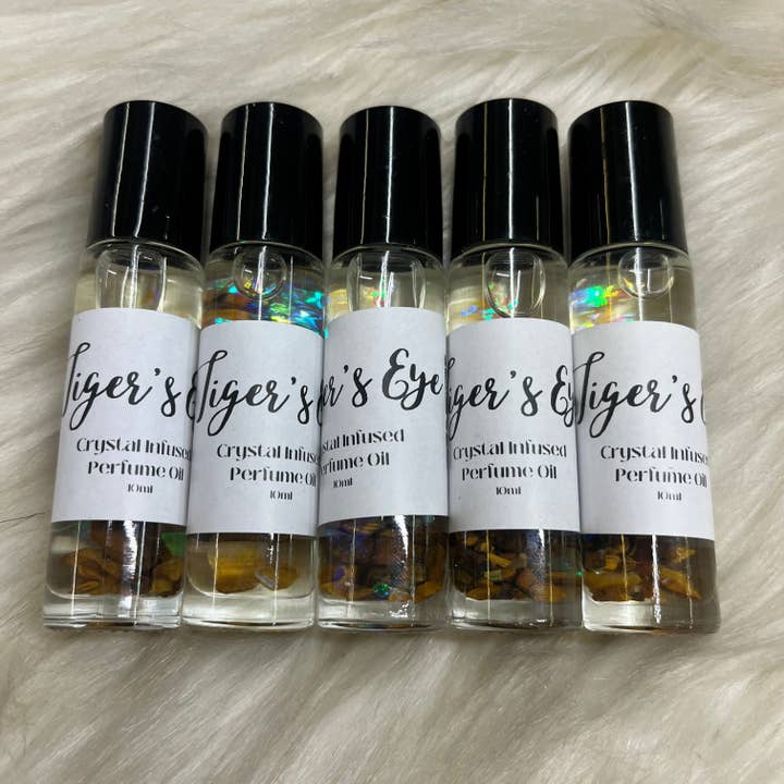 Tiger's Eye Crystal Infused Perfume Oil Roller for wholesale by Slay’d Studio