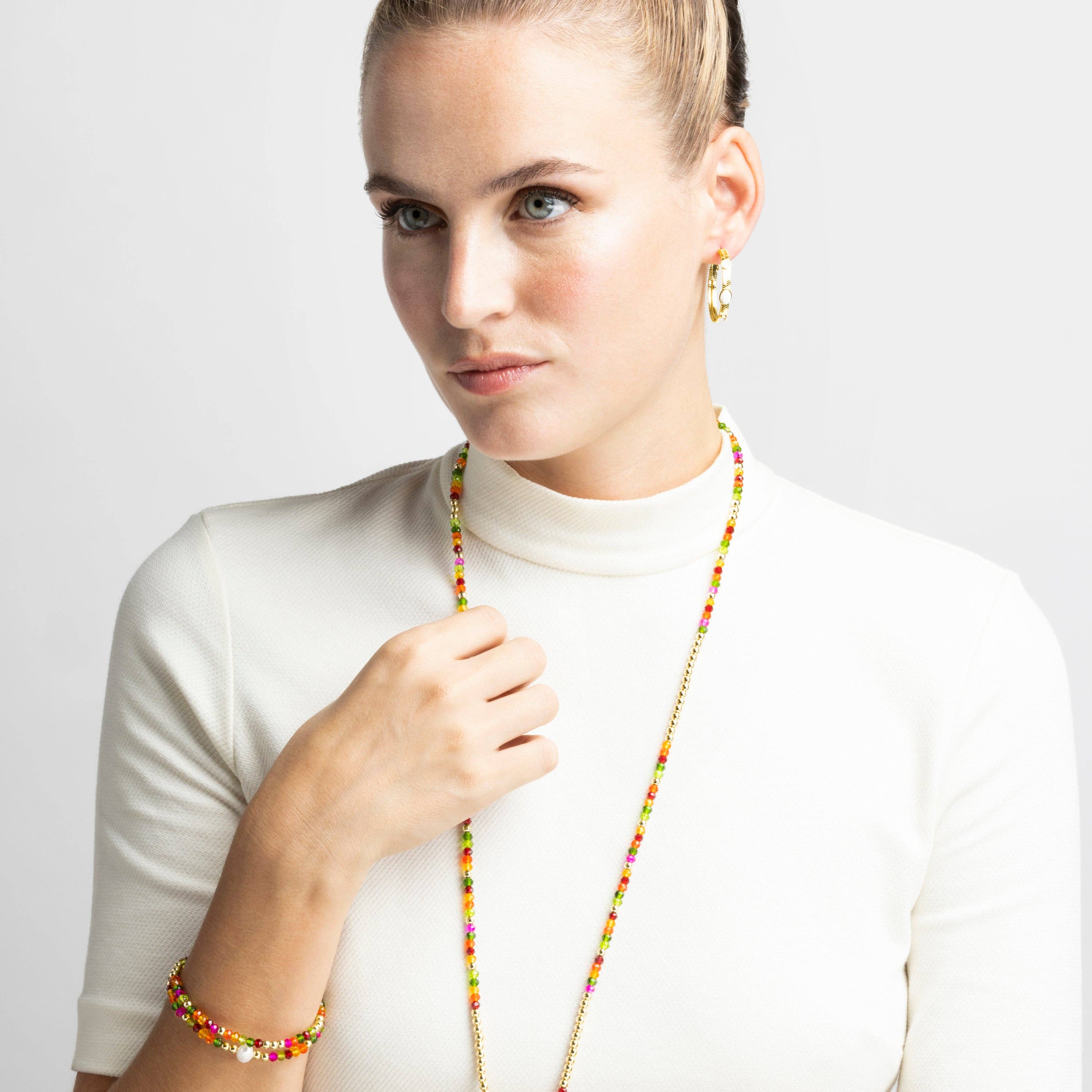 Luxenter - Wholesale Beaded Bracelet - Pulsera con Cristal Rosa acabado oro 18k - Miota1