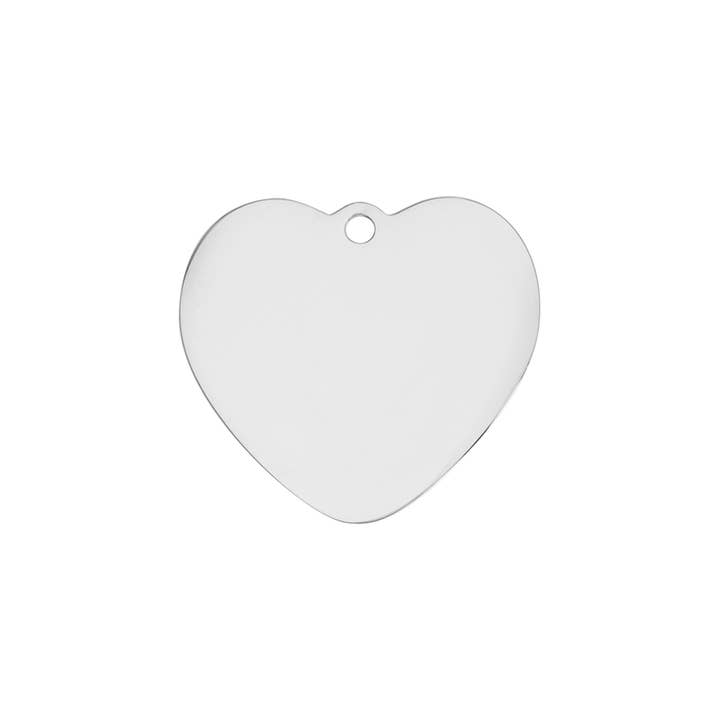 WJW - Wholesale Pet Identification Tag - Cat/Dog - 18K Gold PVD Stainless Steel Heart Pet Tag / PDL0131