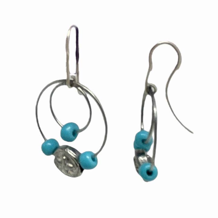 Gloria Mago - Wholesale Dangle Earrings - “Orbita turquoise” hook earring2