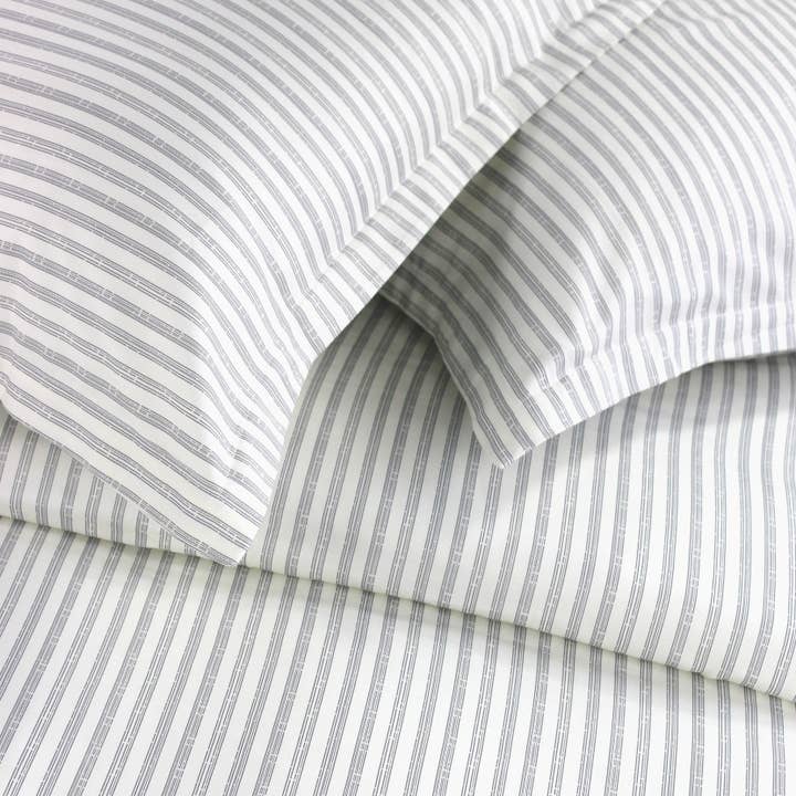 Mélange Home - Wholesale Duvet Cover - Bamboo Stripe Printed Cotton Duvet Cover Set3