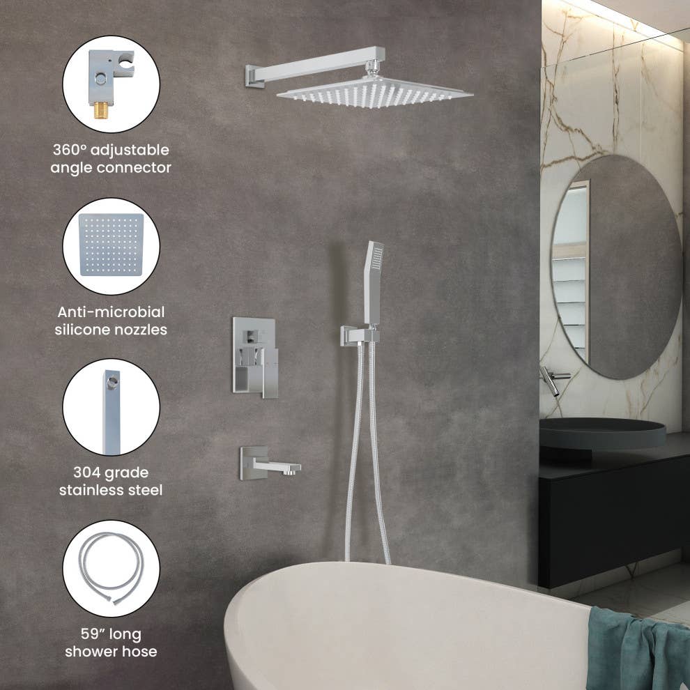 Ayna Decors - Wholesale Shower Head - Ayna Decors Modern Dual Function Rain Shower System2