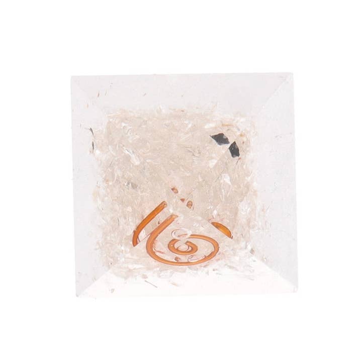 Vives de la Cortada S.L – wholesale Spiritual stone/crystal – Orgonite White Quartz Pyramid with Spiral 3x3cm1
