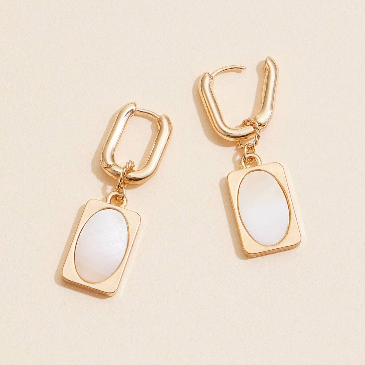 Gold Shell Charms Hoop Earrings for wholesale on Faire1